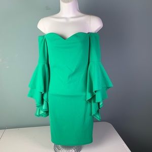 NWT Gibiu Off Shoulder Green Dress Small